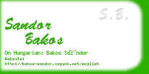 sandor bakos business card